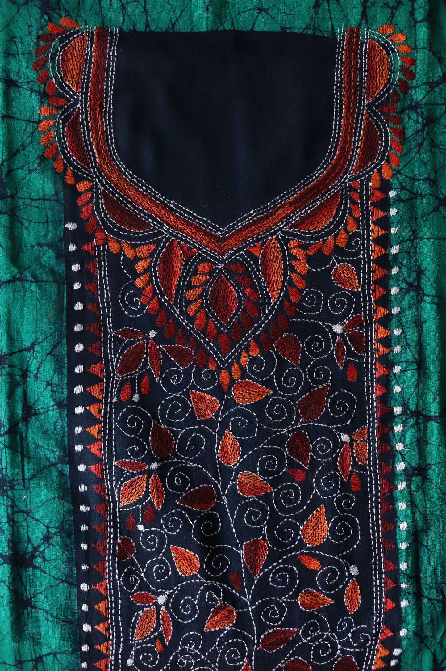 Bengal Kantha Hand Embroidery Cotton Suit Fabric Set
