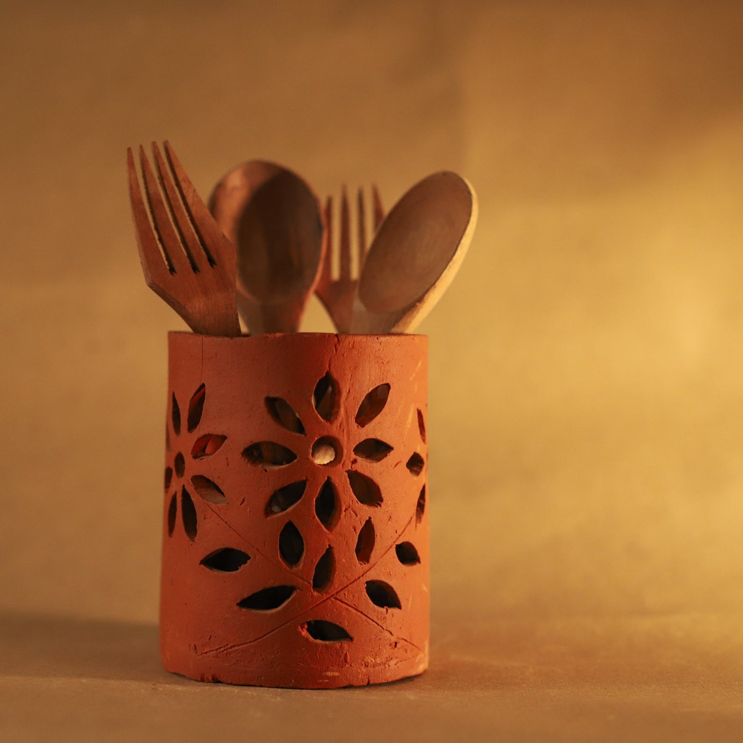 Bengal Terracotta Pen Holder/ Cutlery Stand Handicraft