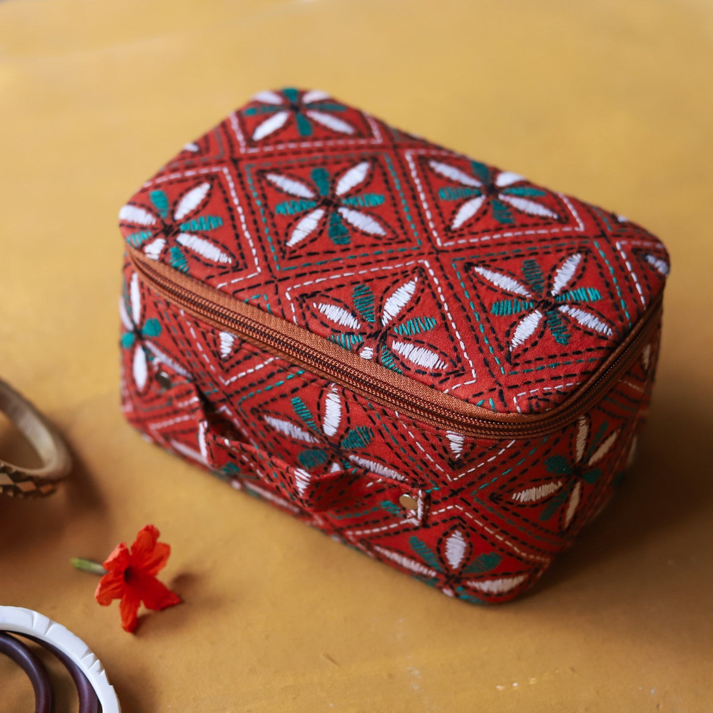 Bengal Kantha Embroidery Handcrafted Jewellery Box