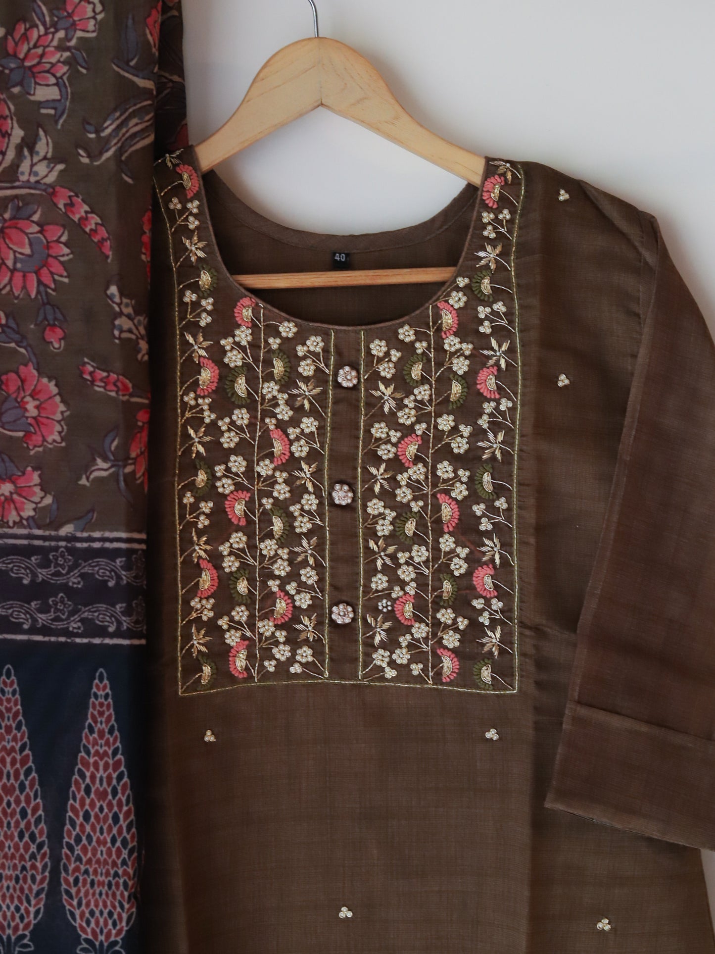 Bengal Hand Embroidered Cotton Silk Kurti