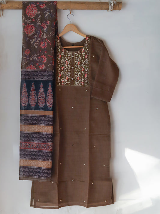 Bengal Hand Embroidered Cotton Silk Kurti