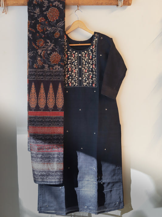 Bengal Hand Embroidered Cotton Silk Kurti