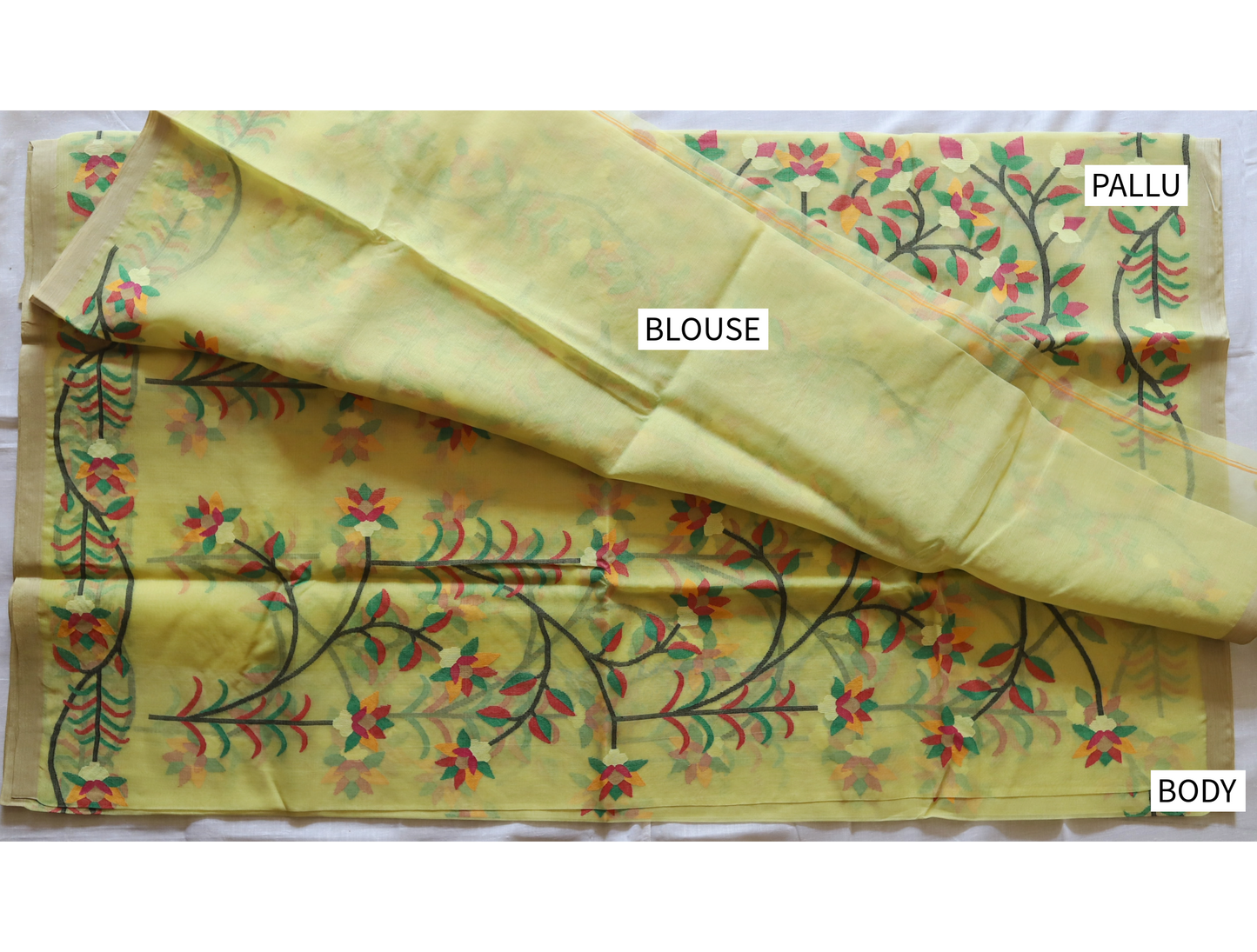 Handwoven Bengal Muslin Saree