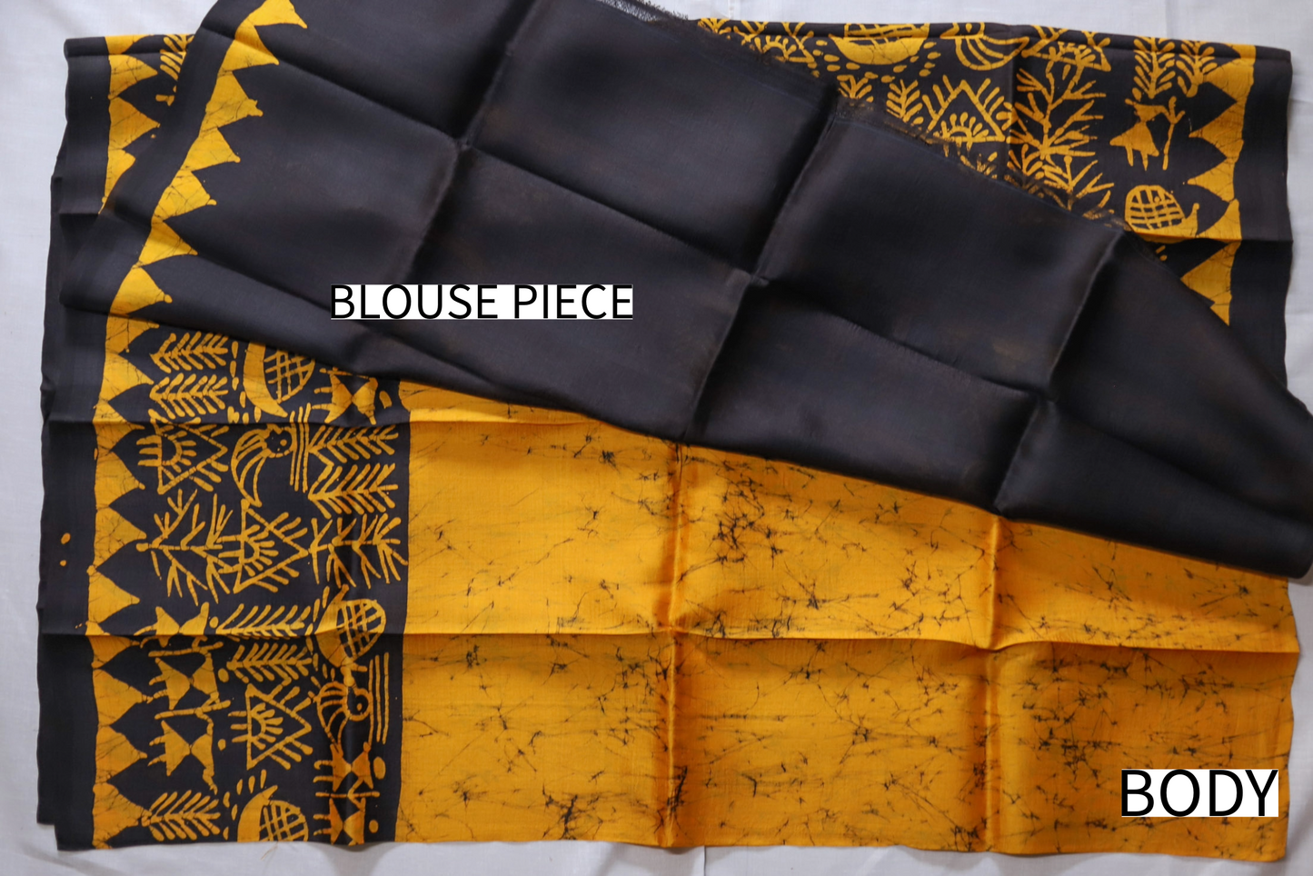Handwoven Bengal Hand Batik Silk Saree