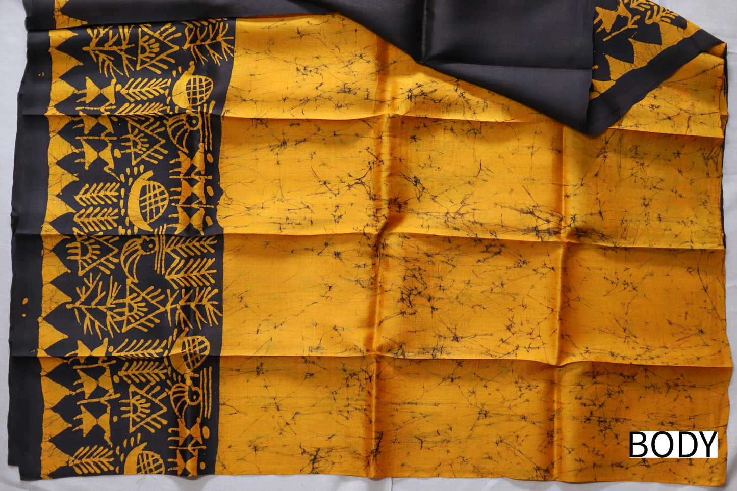 Handwoven Bengal Hand Batik Silk Saree