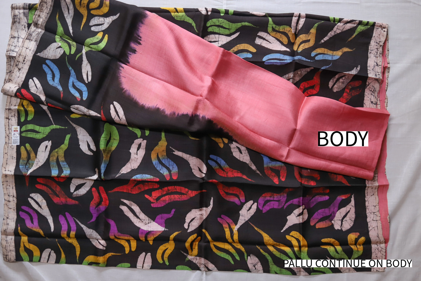 Handwoven Bengal Hand Batik Silk Saree