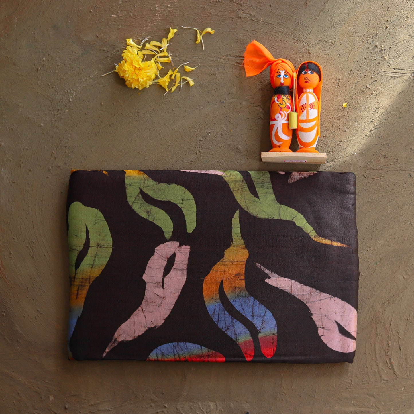 Handwoven Bengal Hand Batik Silk Saree