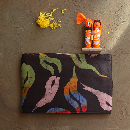 Handwoven Bengal Hand Batik Silk Saree
