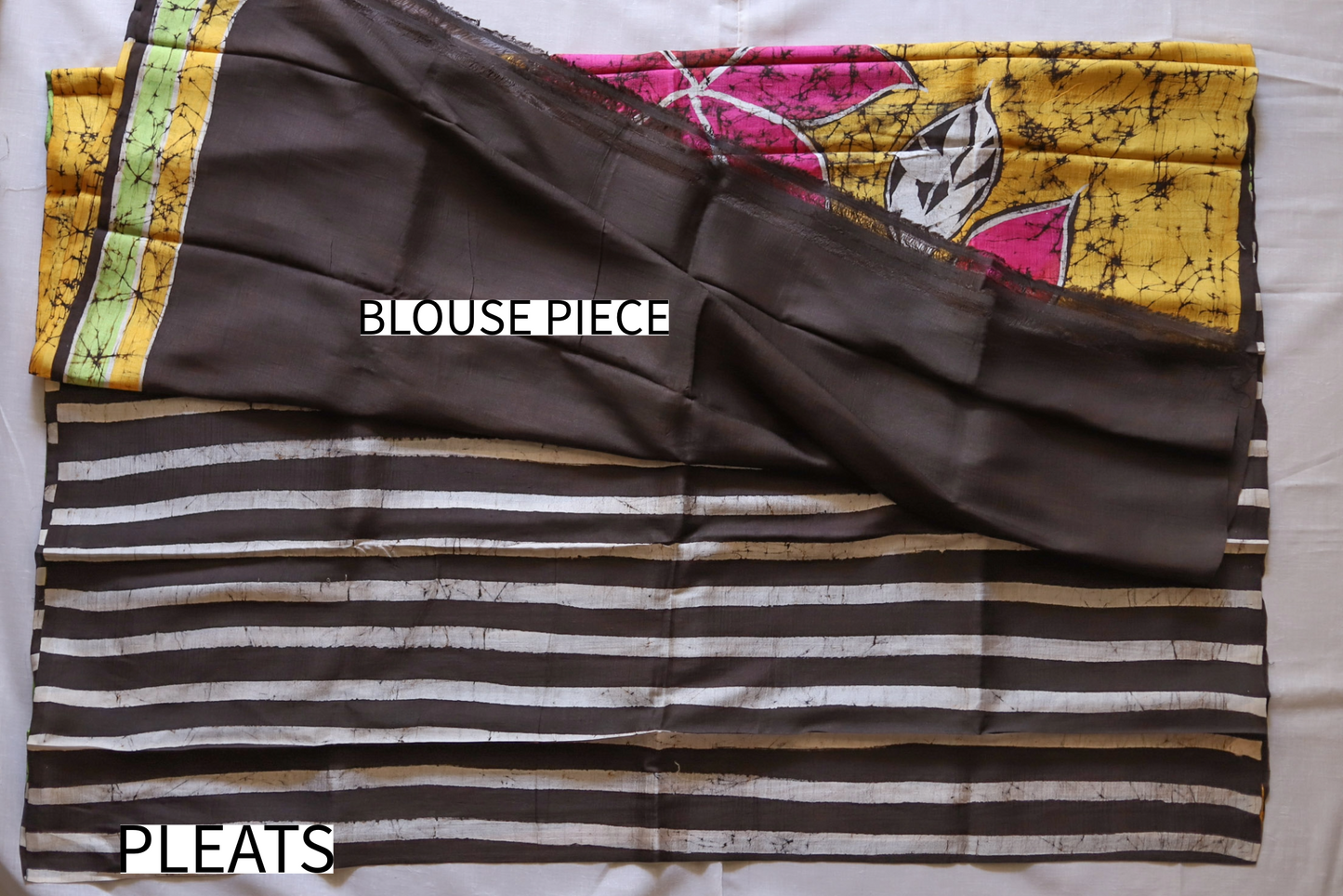 Handwoven Bengal Hand Batik Silk Saree