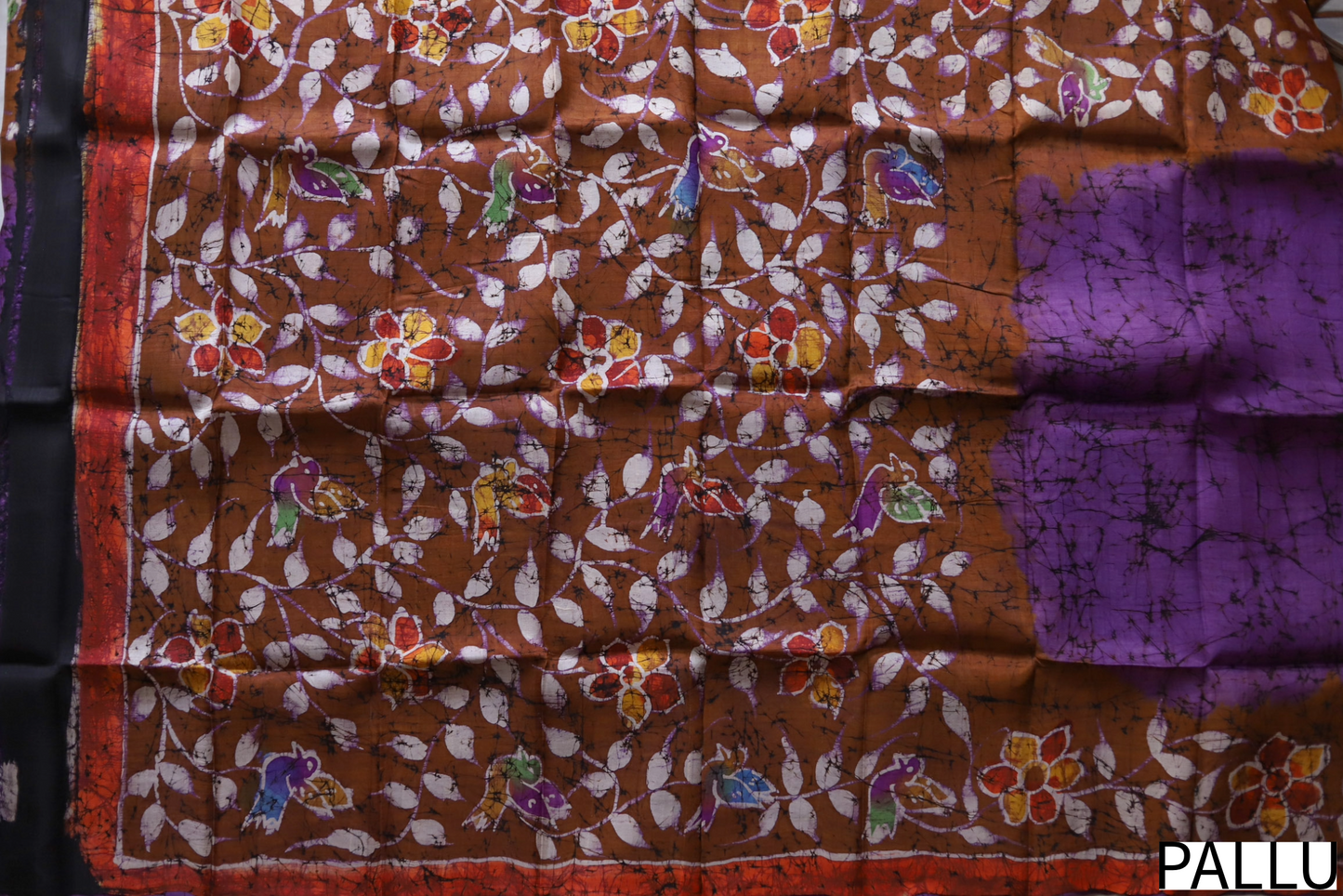 Handwoven Bengal Hand Batik Silk Saree