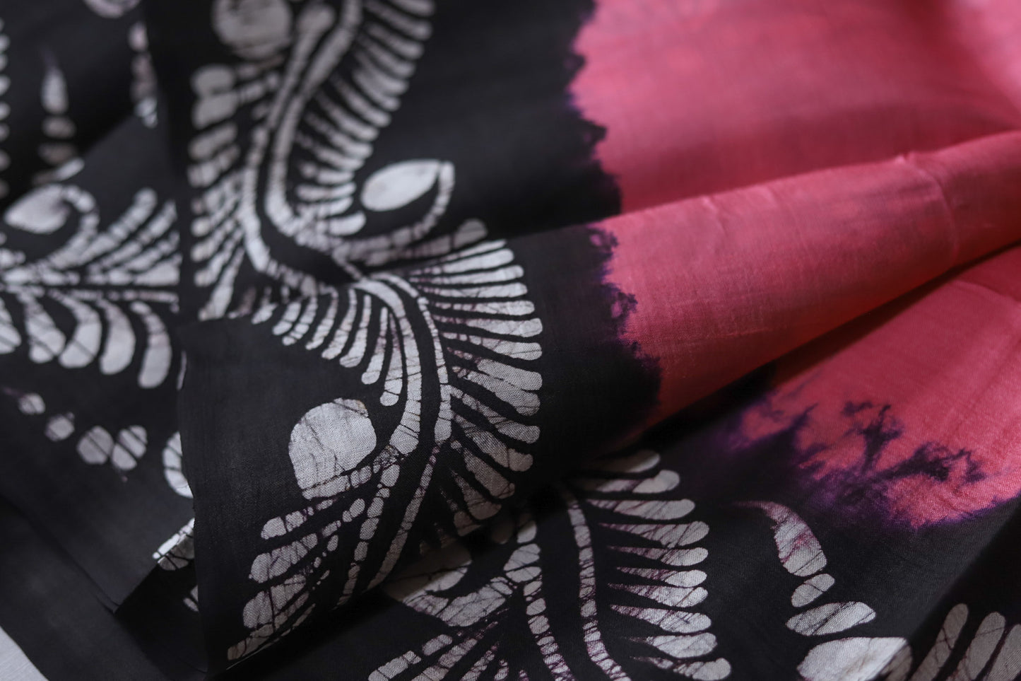 Handwoven Bengal Hand Batik Silk Saree