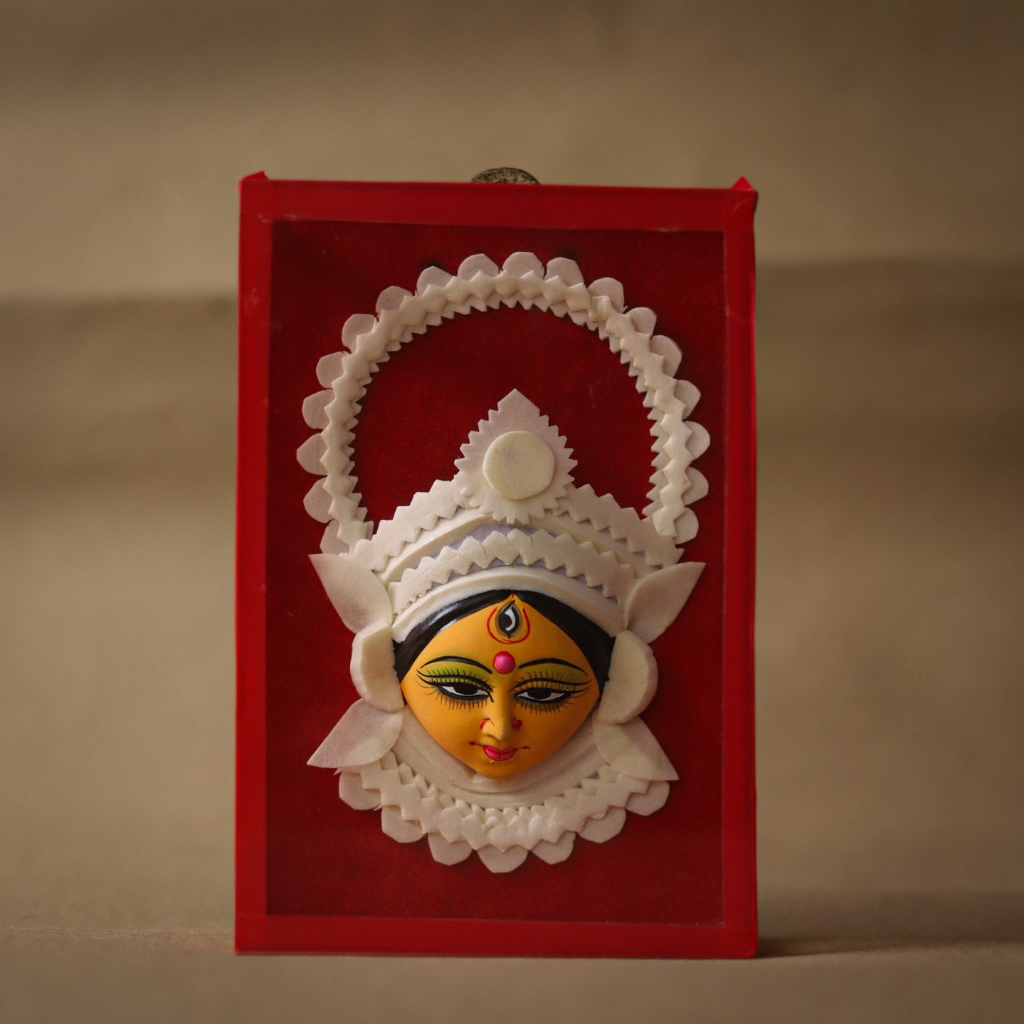 Handmade Bengal Sholapith Durga Maa Handicraft
