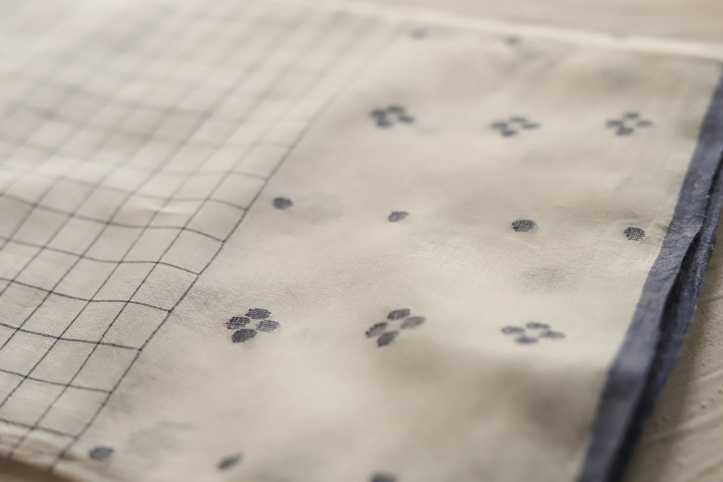 Bengal's Handwoven Cotton Fabric/ Yardage in Jamdani design