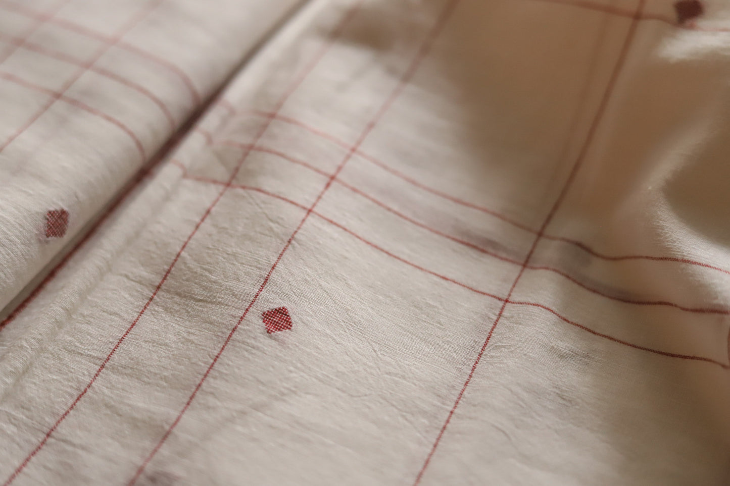 Bengal's Handwoven Cotton Fabric/ Yardage in Jamdani design