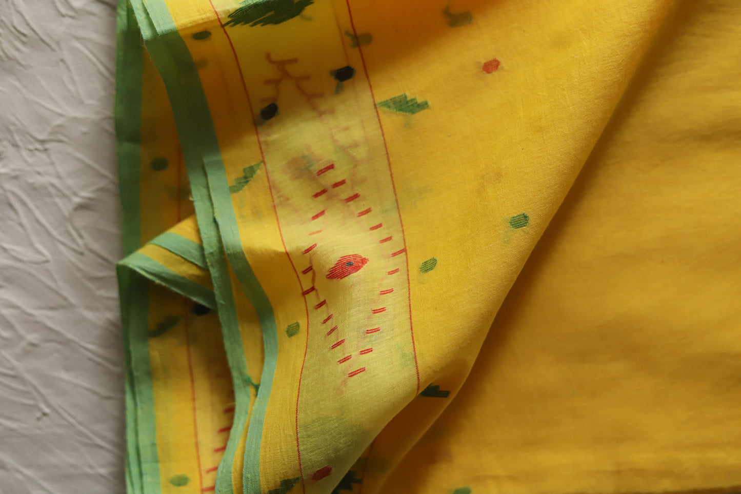 Bengal's Handwoven Cotton Fabric/ Yardage in Jamdani design