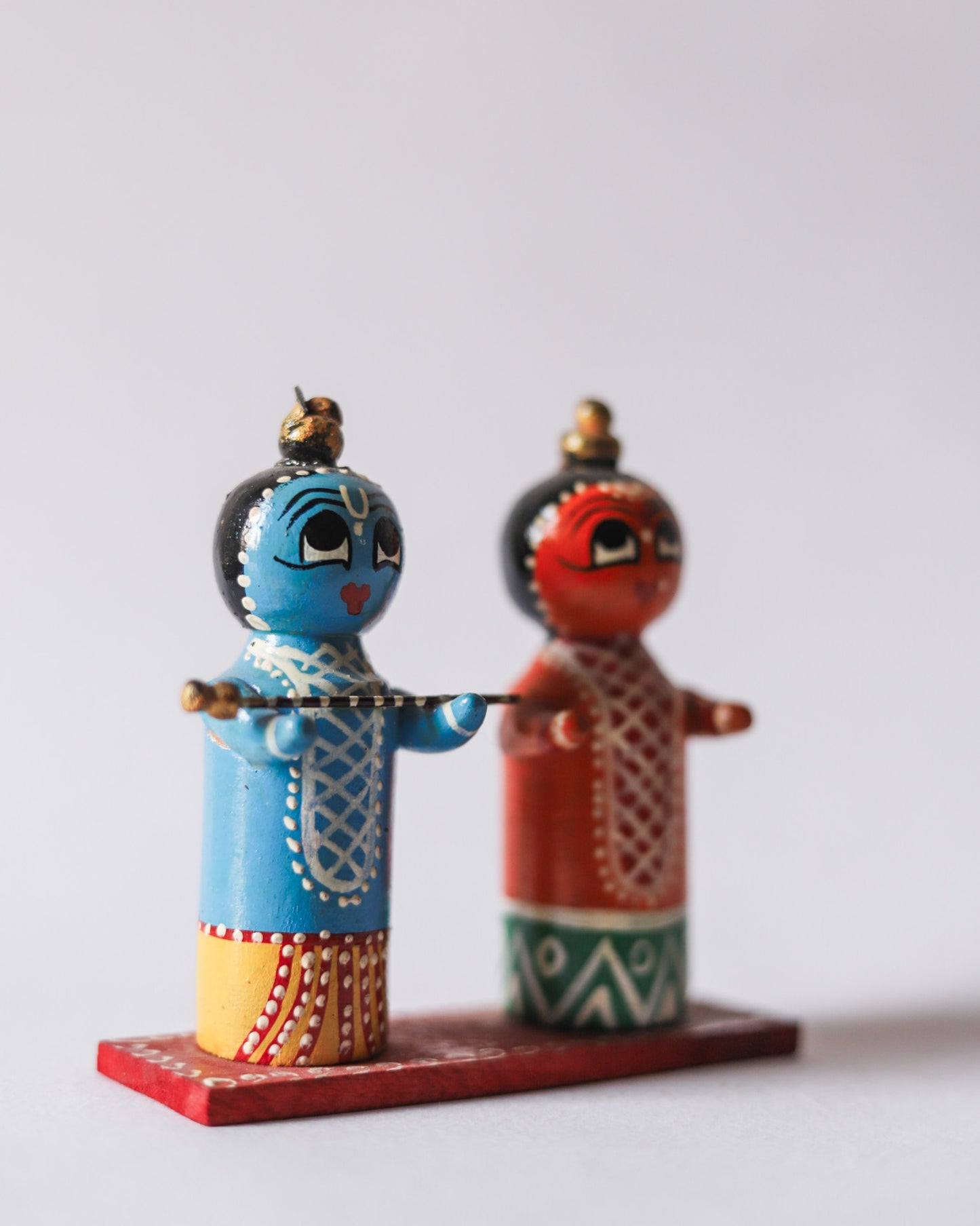Bengal Hand-carved Wooden Radha Krishna