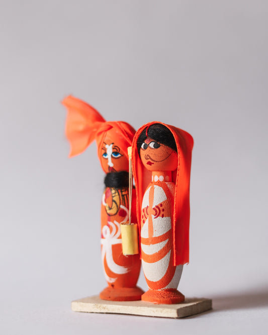 Bengal Hand-carved Wooden Baul couple
