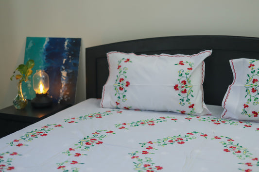 Bengal Hand Embroidered Cotton Bedsheet