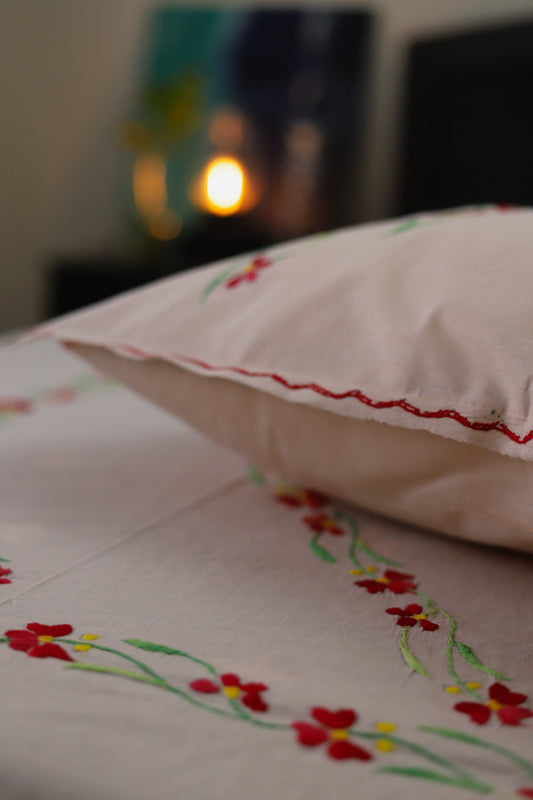 Bengal Hand Embroidered Cotton Bedsheet