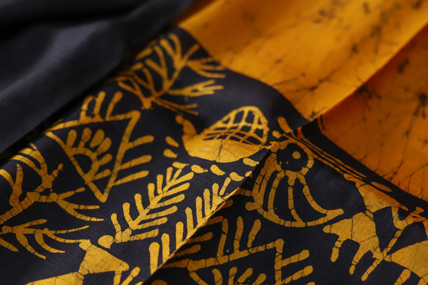 Handwoven Bengal Hand Batik Silk Saree