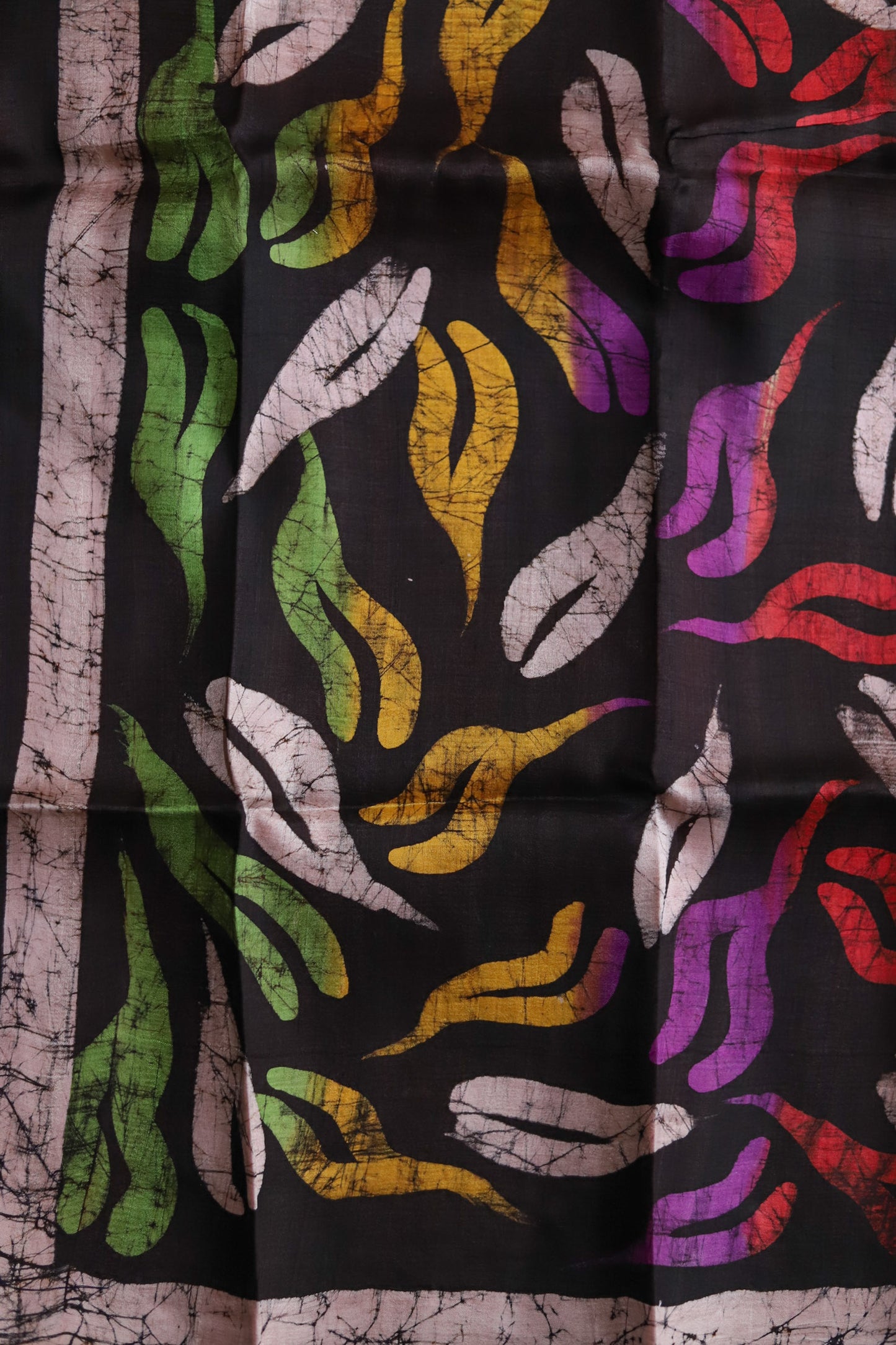 Handwoven Bengal Hand Batik Silk Saree