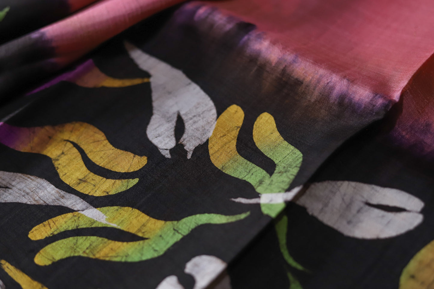 Handwoven Bengal Hand Batik Silk Saree