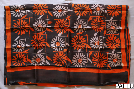 Handwoven Bengal Hand Batik Silk Saree