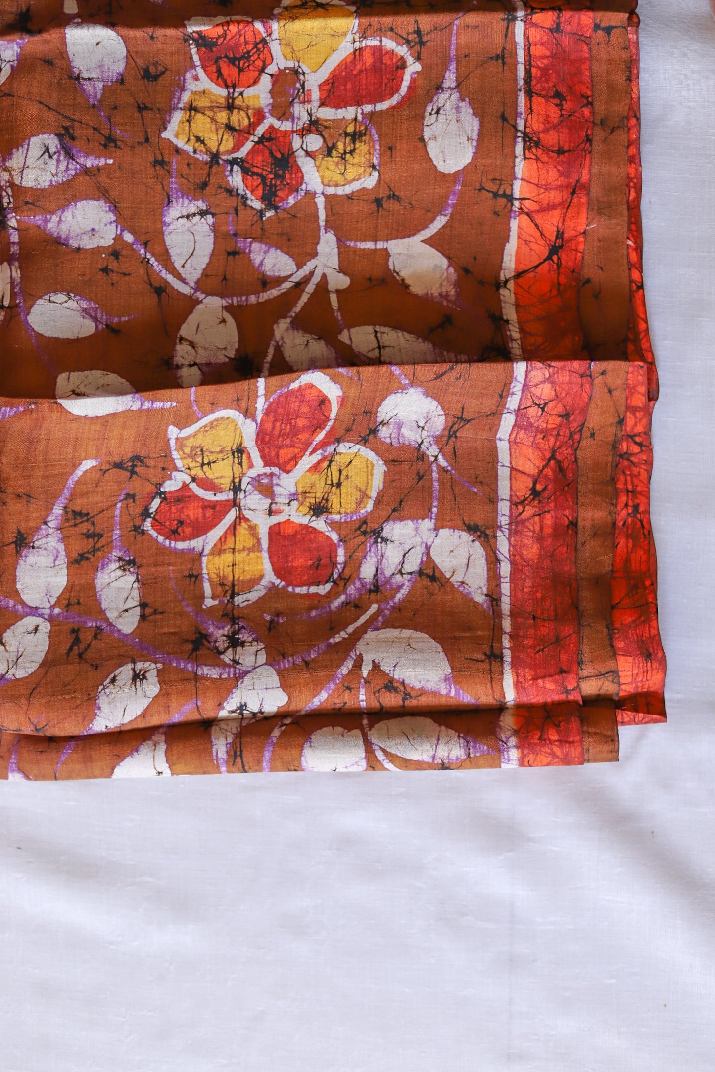 Handwoven Bengal Hand Batik Silk Saree