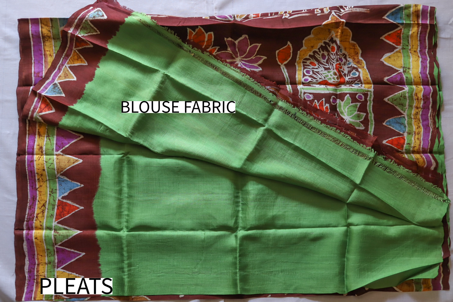 Handwoven Bengal Hand Batik Silk Saree