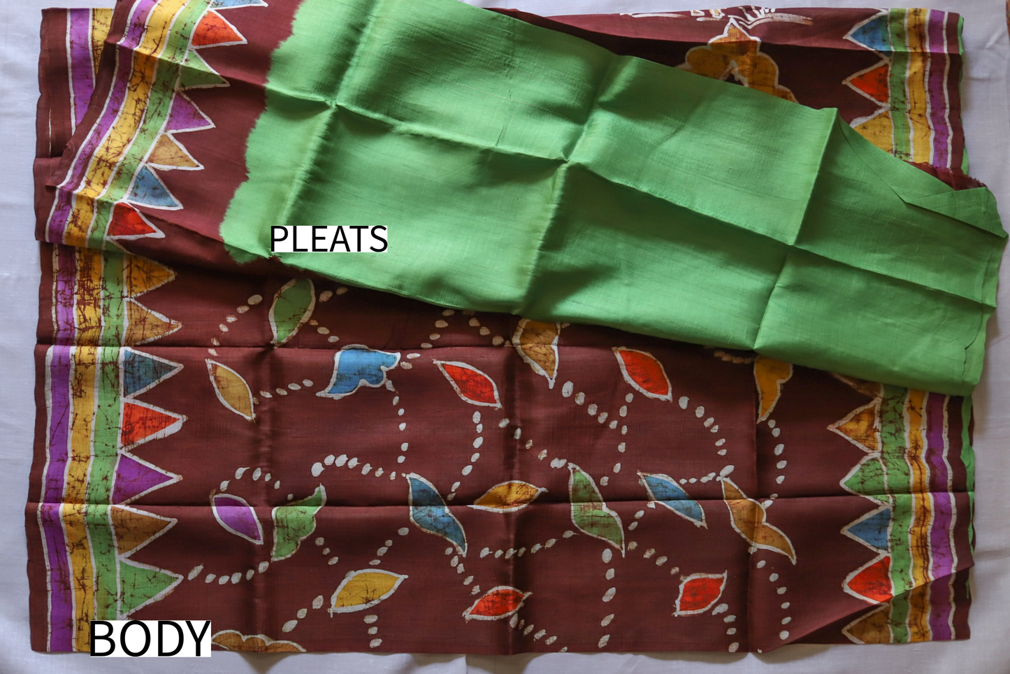 Handwoven Bengal Hand Batik Silk Saree