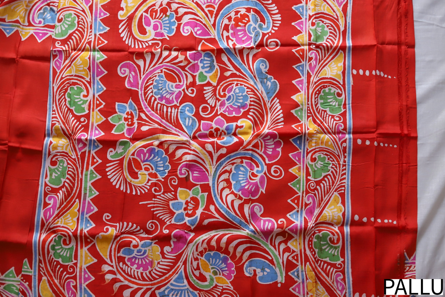 Handwoven Bengal Hand Batik Silk Saree