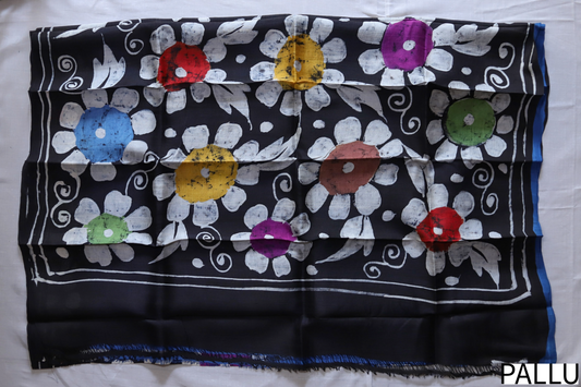 Handwoven Bengal Hand Batik Silk Saree