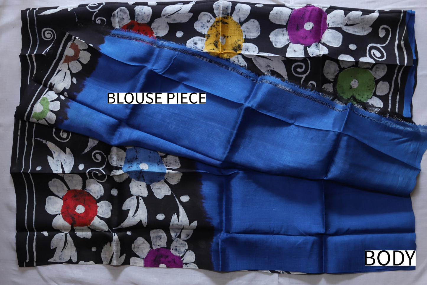 Handwoven Bengal Hand Batik Silk Saree