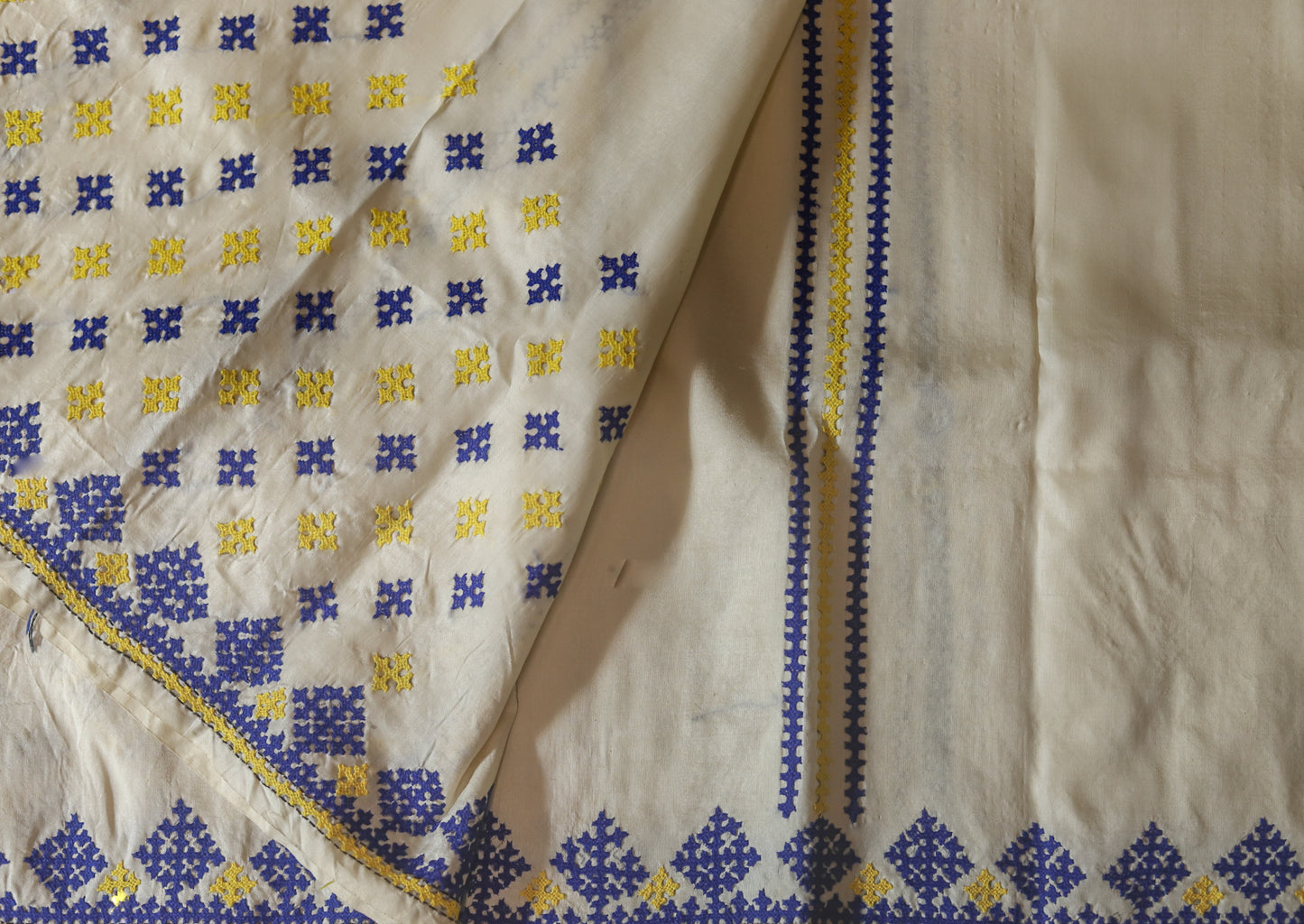 Bengal Hand Embroidery Kantha Stitch Silk Saree