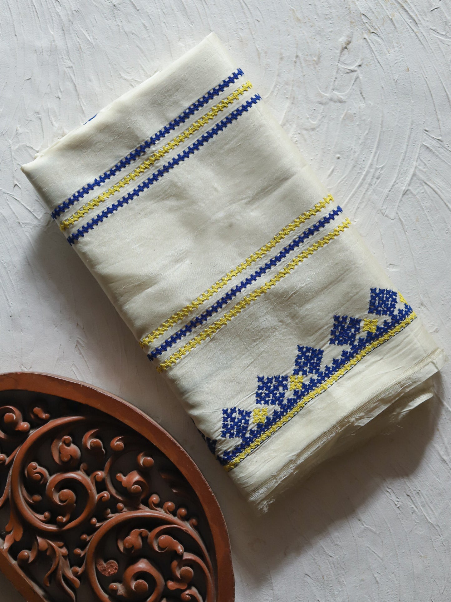 Bengal Hand Embroidery Kantha Stitch Silk Saree