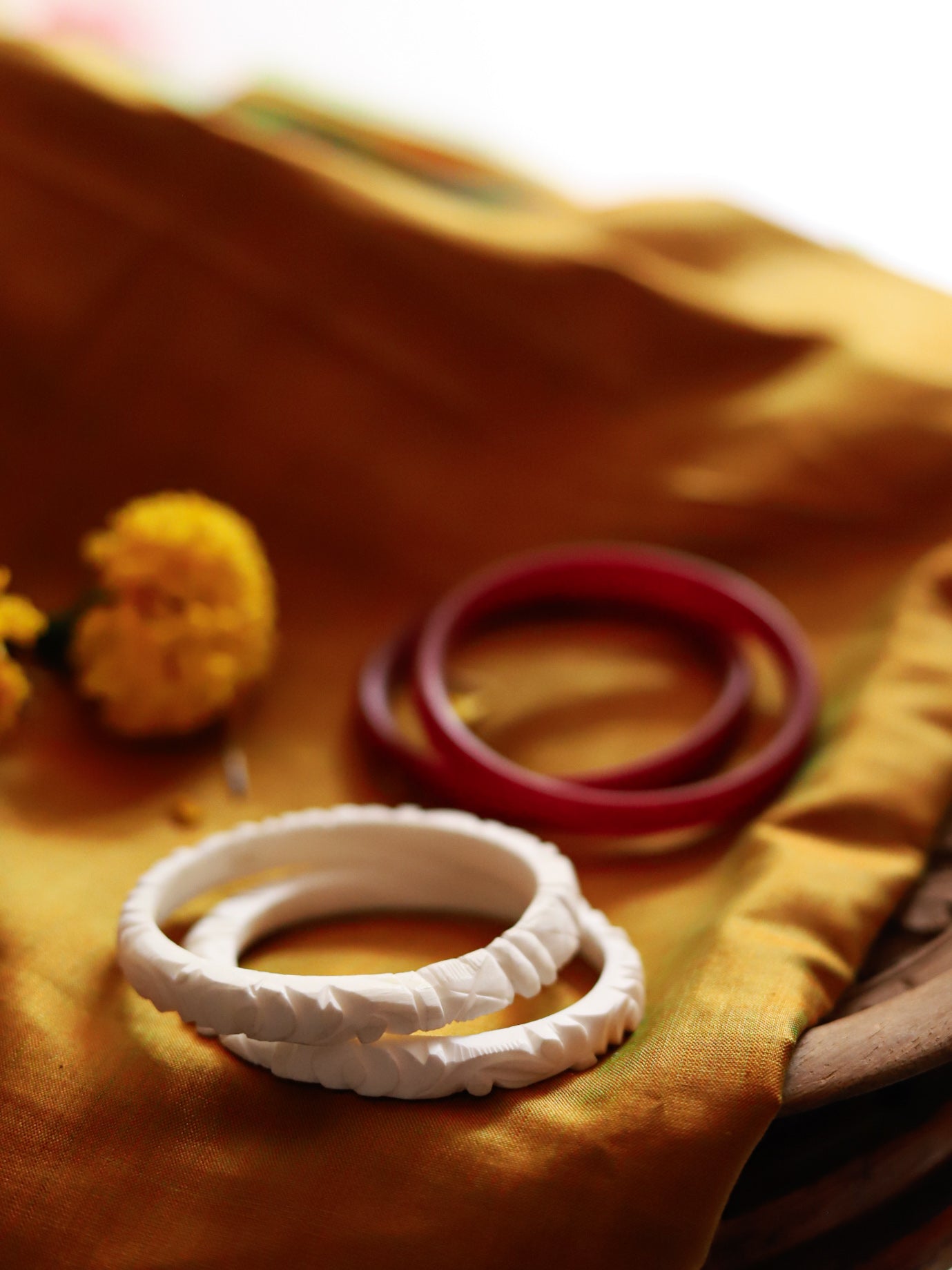 Handcarved Shakha Pola Bangle Pair (2.0 Inch)