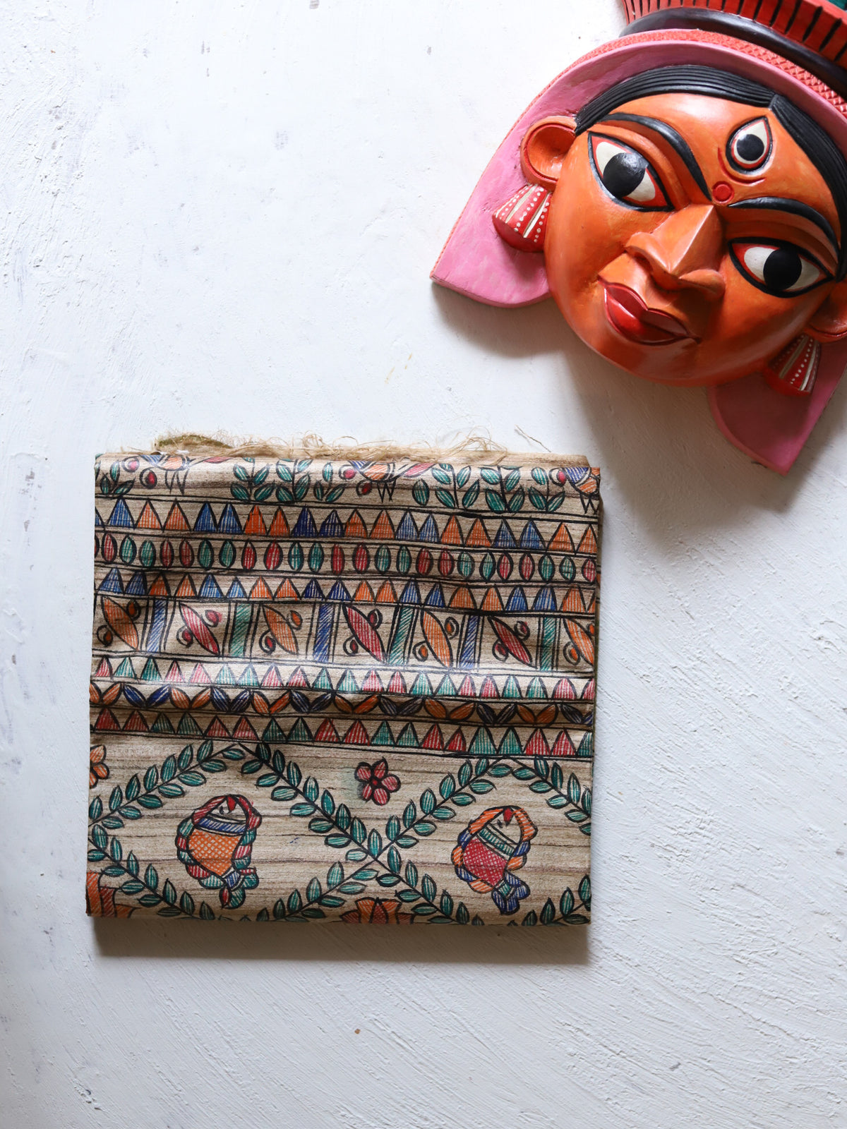 Calcutta Hand-Painted Kohbar Tussar Silk Saree | BONGONIKETAN