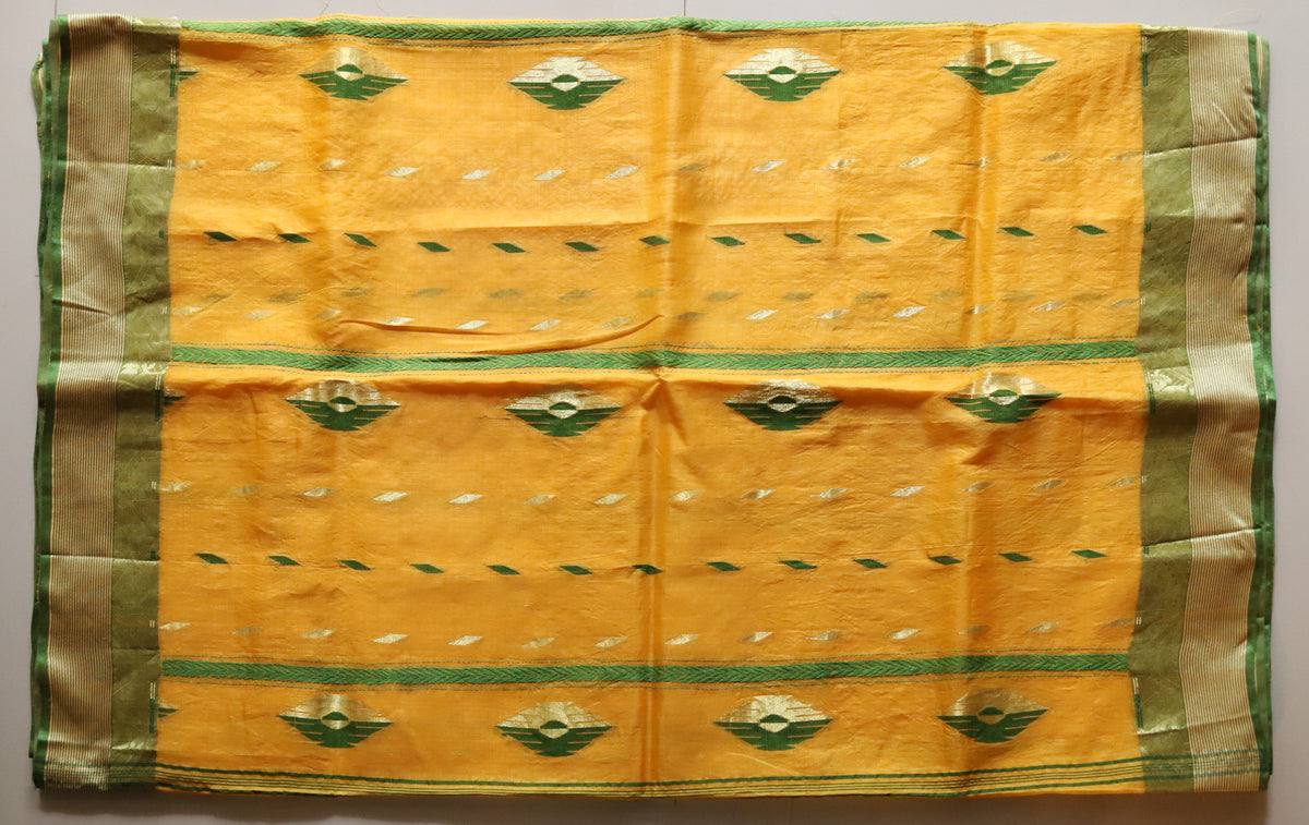 Handwoven Tussar Silk Saree in Kantha Embroidery|Calcutta Saree|BONGONIKETAN