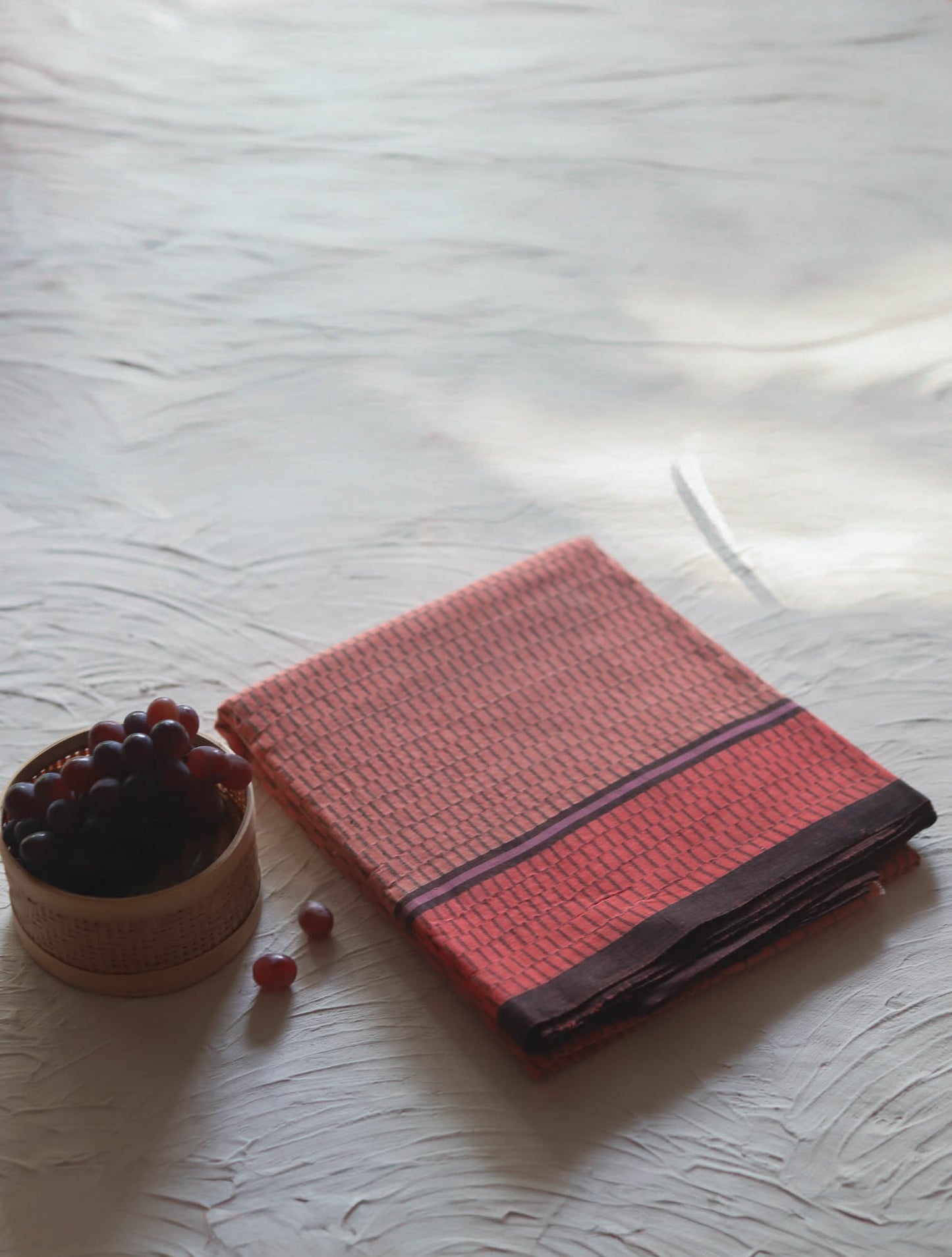 Handwoven Bengal Tant Saree (Tangail Saree) in Jamdani Weave
