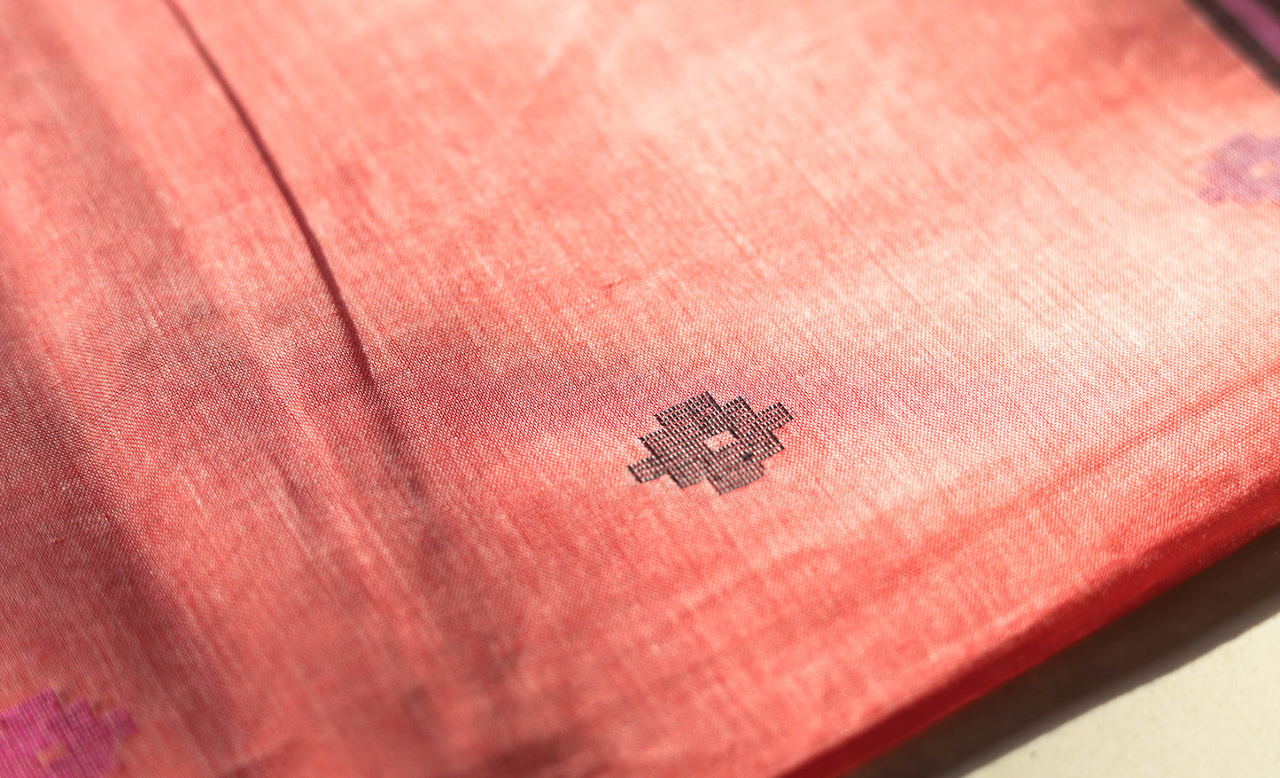 Handwoven Bengal Tant Saree (Tangail Saree) in Jamdani Weave