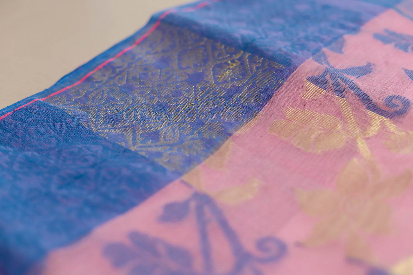 Handwoven Bengal Tant Saree (Tangail Saree)