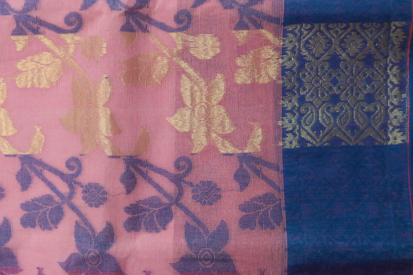 Handwoven Bengal Tant Saree (Tangail Saree)