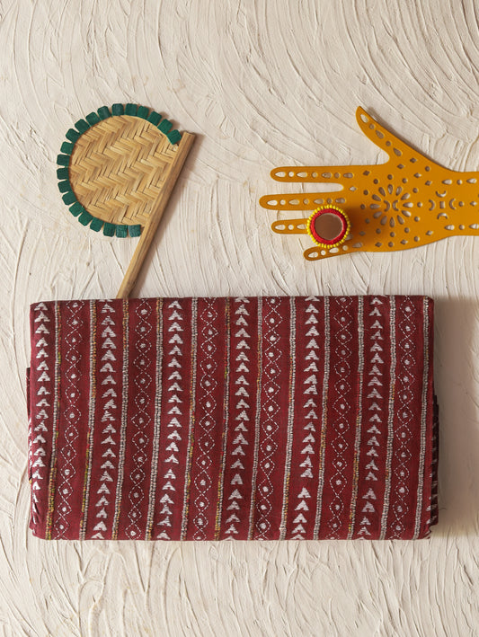 Bengal Handwoven Khesh Kantha Saree