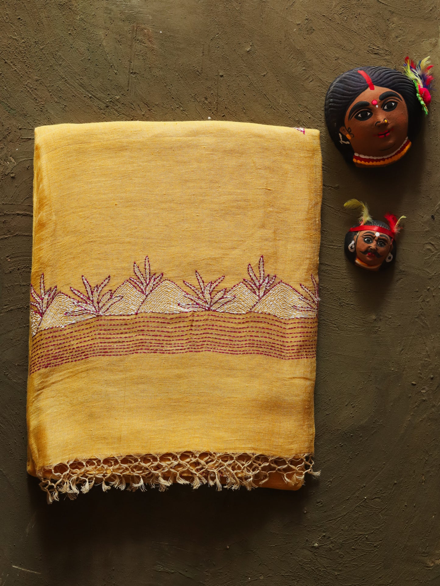 Handwoven Bengal Linen Saree