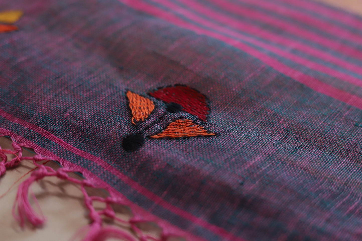 Handwoven Bengal Linen Saree