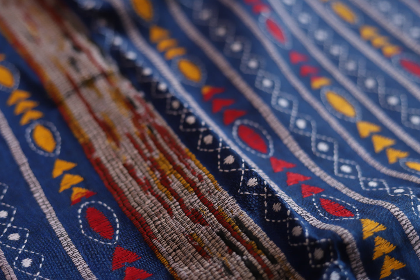 Bengal Handwoven Khesh Kantha Saree