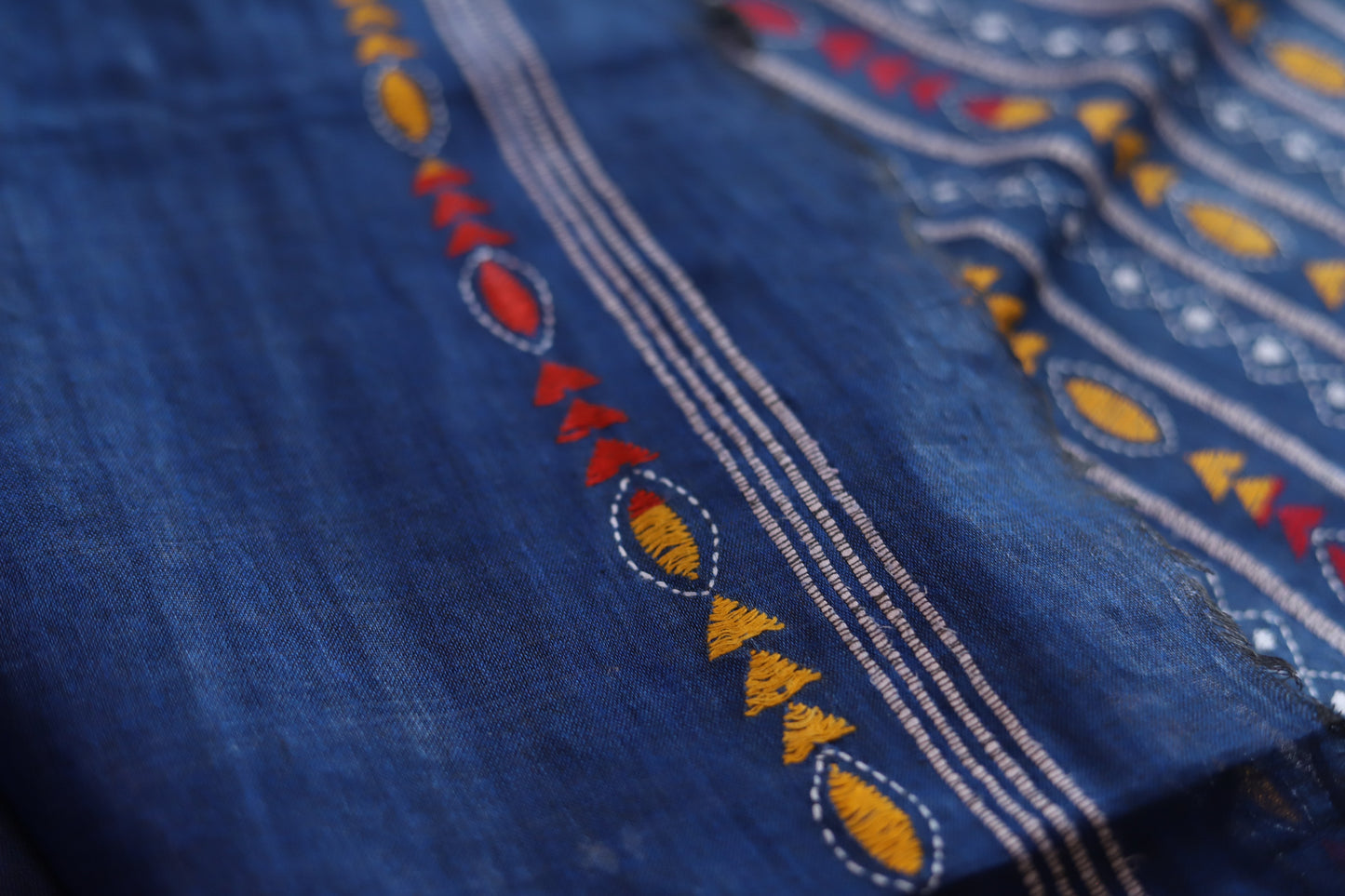 Bengal Handwoven Khesh Kantha Saree