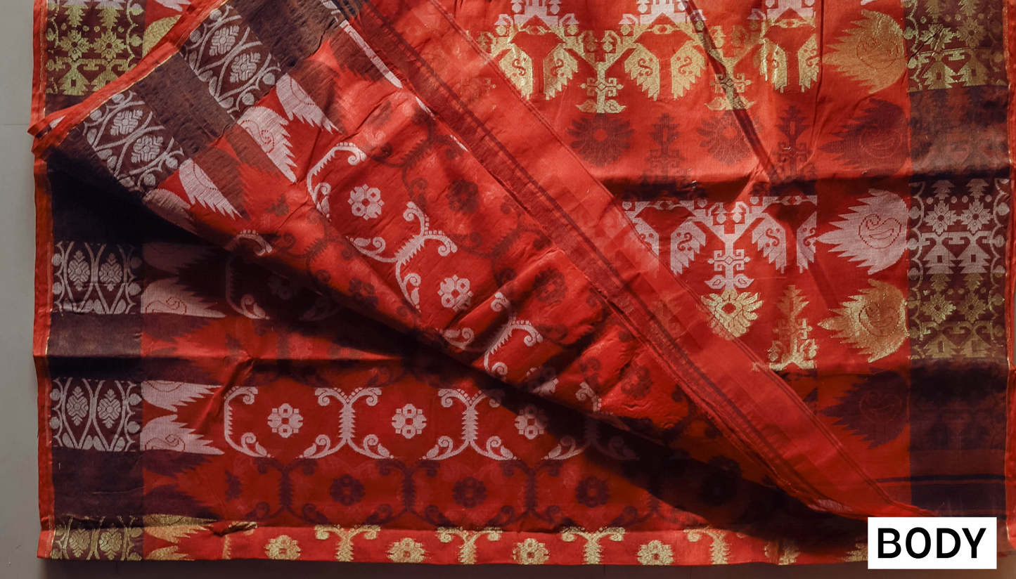 Handwoven Bengal Tant Saree (Tangail Saree)