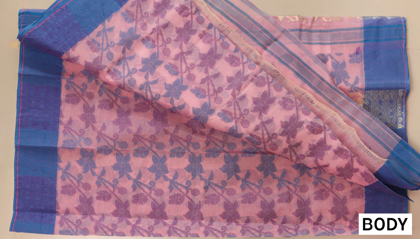 Handwoven Bengal Tant Saree (Tangail Saree)