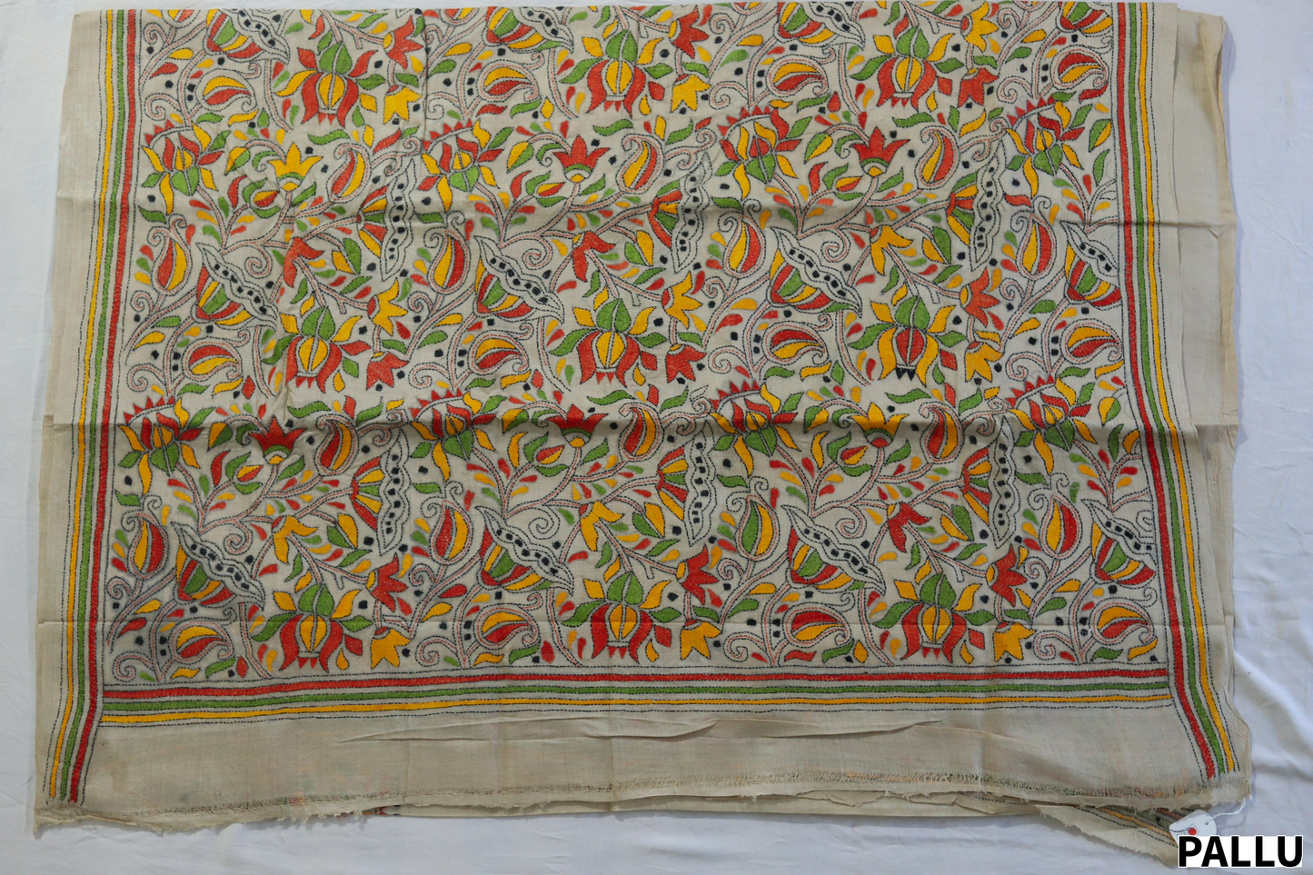 Bengal Kantha Hand Embroidery Silk Saree